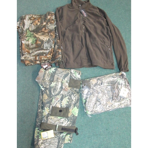 70 - Three pairs of Real Tree camo trousers, size 3 x L. Deerhunter fleece jacket 5 X L