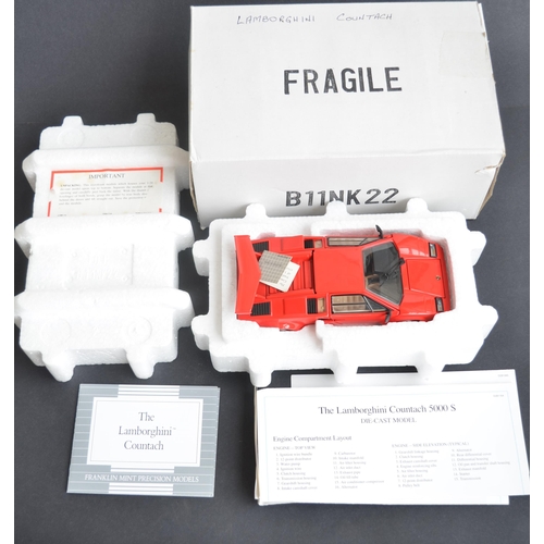 308 - Boxed Franklin Mint 1/24 scale highly detailed diecast Lamborghini Countach 5000S model in mint cond... 