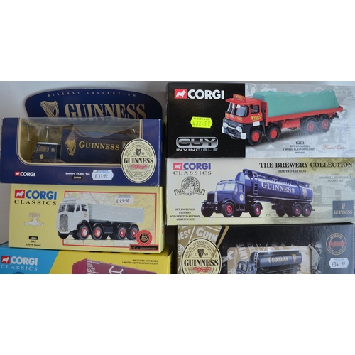 316 - Eight boxed Corgi 1/50 scale diecast vehicle models to include 3 Guinness trucks, 97162 Atkinson Ell... 