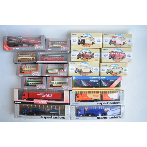 334 - Five Corgi diecast articulated truck models to include Superhaulers, contents appear at least near m... 