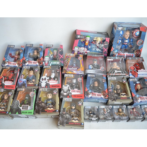 346 - Collection of Jada Metalfigs diecast superhero caricatures , all as new in boxes, diecast model vehi... 