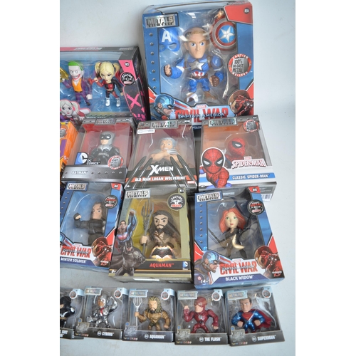 346 - Collection of Jada Metalfigs diecast superhero caricatures , all as new in boxes, diecast model vehi... 