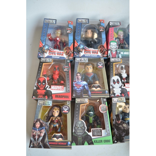 346 - Collection of Jada Metalfigs diecast superhero caricatures , all as new in boxes, diecast model vehi... 