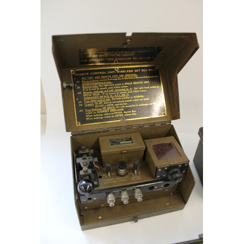 874 - Selection of military radio equipment incl. WWII New Zealand Remote Control Unit Wireless Set ZC. I ... 