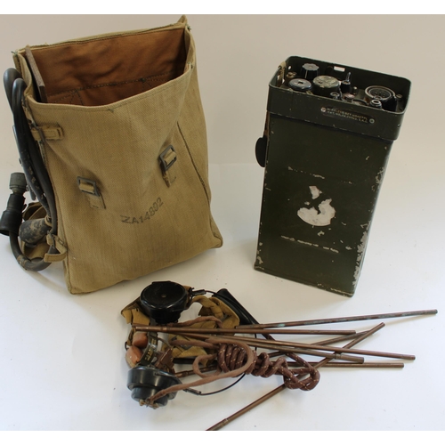 879 - British Army WWII period Wireless Set No. 46 TPL ZA 29542 manpack radio transceiver in canvas set ca... 