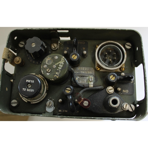 879 - British Army WWII period Wireless Set No. 46 TPL ZA 29542 manpack radio transceiver in canvas set ca... 