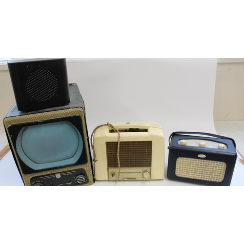 972 - Ekcovision type TMB 272 portable television receiver, Ekco type U159 cream bakelite case radio recei... 