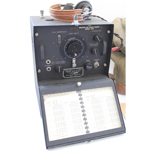 892 - WWII period US Army Signal Corps. Zenith Radio Frequency Meter SCR-211-T (BC-221-T) in canvas case w... 