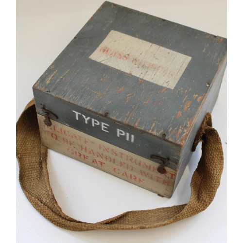 862 - WWII period RAF Type p11 Aircraft Compass in original case, last inspection stamp 31 Jan 1944 ACTS D... 