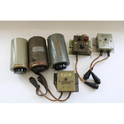 931 - Three WWII period military junction distribution boxes and three variometers for Wireless Set no. 19... 