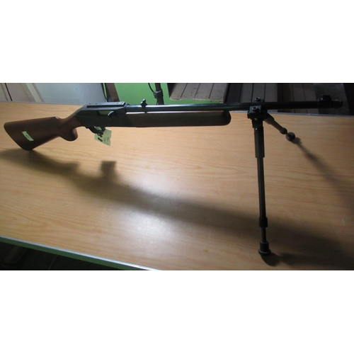 338 - Sabatti .22 semi auto rifle fitted with bipod, barrel screw cut for sound moderator, serial no. 1403... 