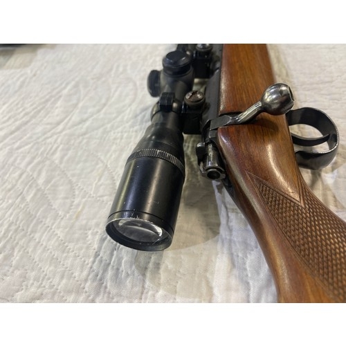 339 - CZ Bruno .22 bolt action rifle with detachable moderator and two magazines, webbing sling, model 12 ... 