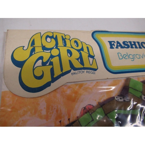 239 - Action Girl; two Palitoy Action Girls, with two boxed outfit 'Belgravia Set' and 'Poncho Viva' with ... 