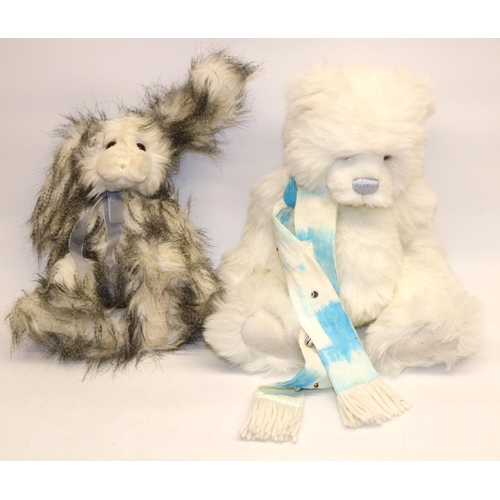 139 - Charlie Bears: Rabbit, and Snowflake CB614923, designed by Isabelle Lee, max. H38cm (2)