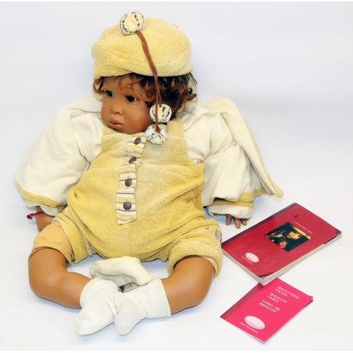 230 - Gotz Amando vinyl Dribble Baby doll, designed by Carin Lossinitzer, with swing labels, limited editi... 