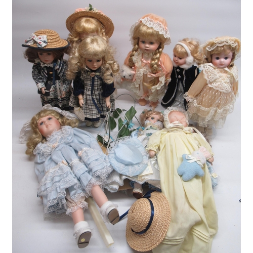 269 - Ten porcelain dolls by various makers (10)