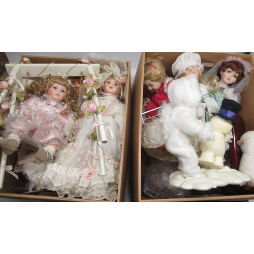 272 - Leonardo Collectors Doll 'Emma' and approx. fourteen other similar dolls (2 boxes)