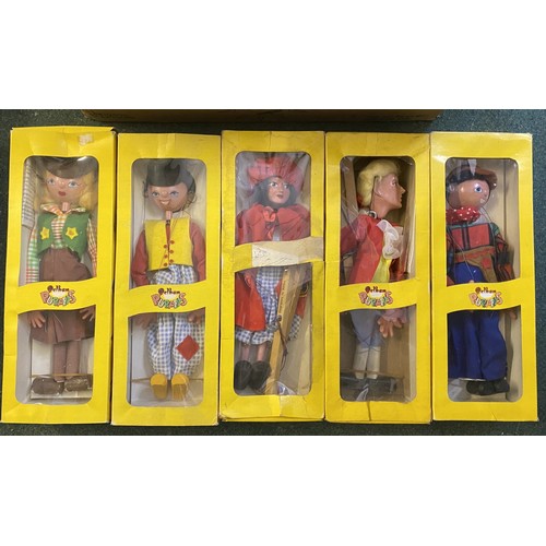 251 - Five boxed Pelham Puppets, including Cowboy, Prince Charming etc. (5)