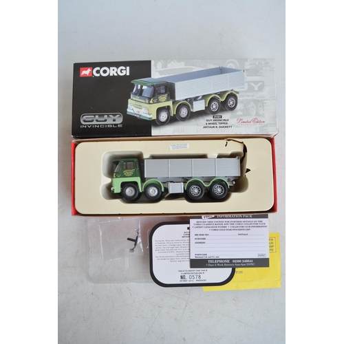 110 - Five Corgi 1/50 scale diecast truck models to include limited edition CC12501 W&J Riding Ltd Atkinso... 