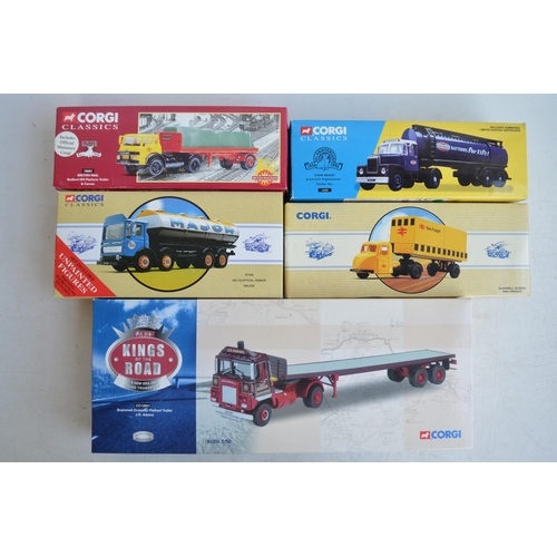 111 - Five Corgi 1/50 scale diecast truck models to include limited edition CC12601 Scammell Crusader (121... 