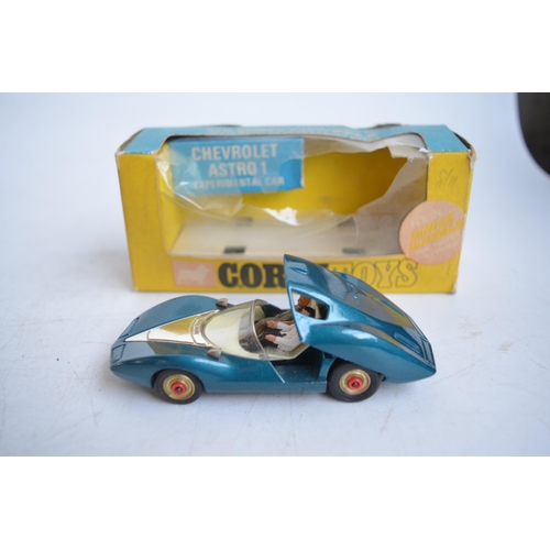 113 - Four boxed vintage diecast car models to include 3 x Corgi Toys: 347 Chevrolet Astro 1 Experimental ... 