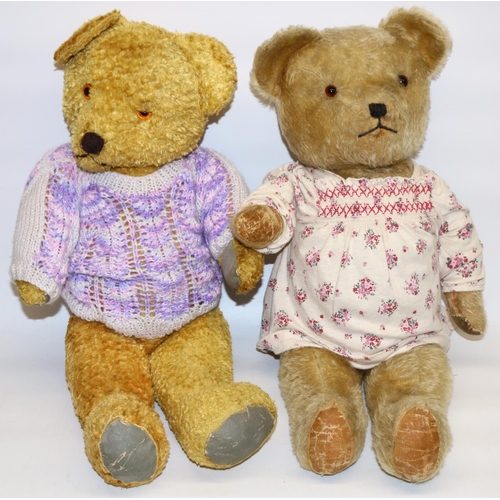 55 - Two mid C20th British teddy bears, both H58cm