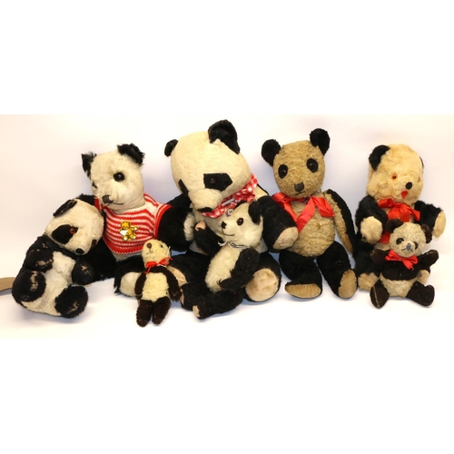 47 - Collection of c.1940s-1960's British Panda teddy bears