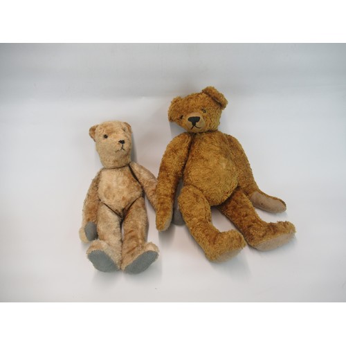 54 - Two mid C20th teddy bears, both with swivel heads, jointed arms and legs