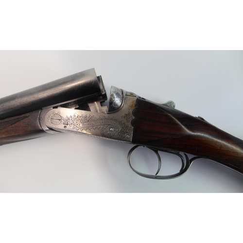 256B - Sarasquetta sbs 12b ejector shotgun.  Barrel length 26