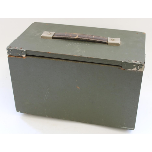 936 - British Mk123 transceiver Cold War era spy radio set in green painted case with accessories