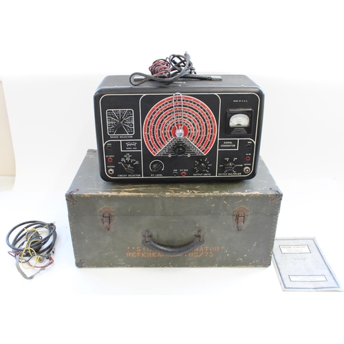 937 - WWII period US Triplett Model 1632 Signal Generator in green painted wooden case