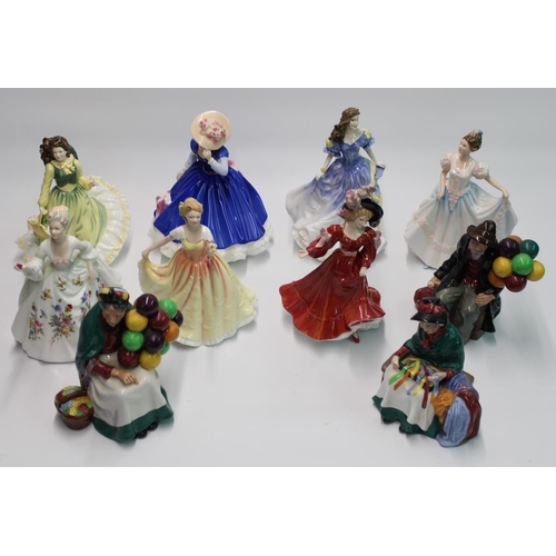 1406 - Royal Doulton porcelain figurines incl. April HN3693, Mary HN3375, Rebecca HN4047, Lindsay HN3645, D... 