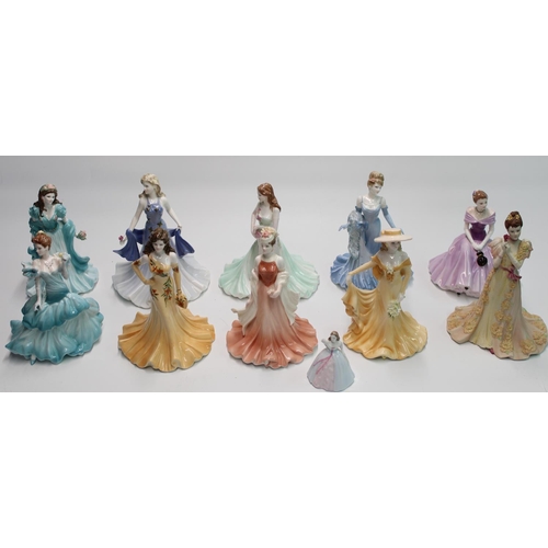 1407 - Coalport Ladies of Fashion figurines incl. Amelia, Shirley, Jayne, Debbie, Patricia, Pauline, Julian... 