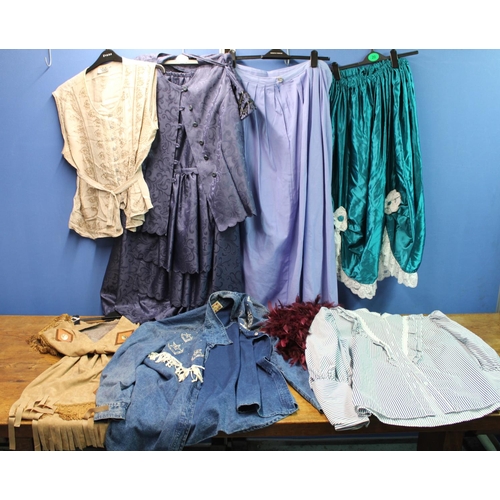 1413 - Large collection of ladies western themed clothing incl. skirts, petticoats, blouses etc. (qty)