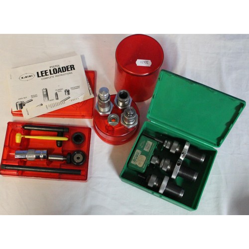 94 - Complete set of Lee .45 Colt pistol reloading kit, 9mm Luger reloading dies, 243 dies