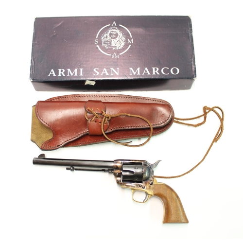 1420 - Armi San Marco Colt .45 replica with 6 1/2 inch barrel complete with leather holster