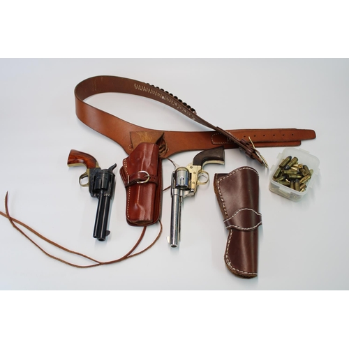 1421 - Armi San Marco Colt .45 replica with 4 inch barrel and quality leather gun belt and holster together... 