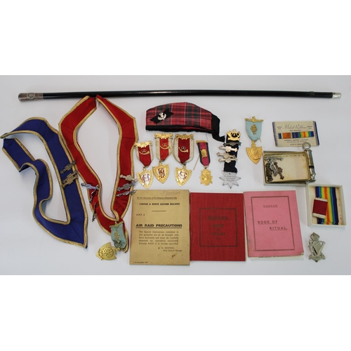 1435 - Collection of civilian medals and badges relating to The Knights Of The Golden Horn, military ribbon... 