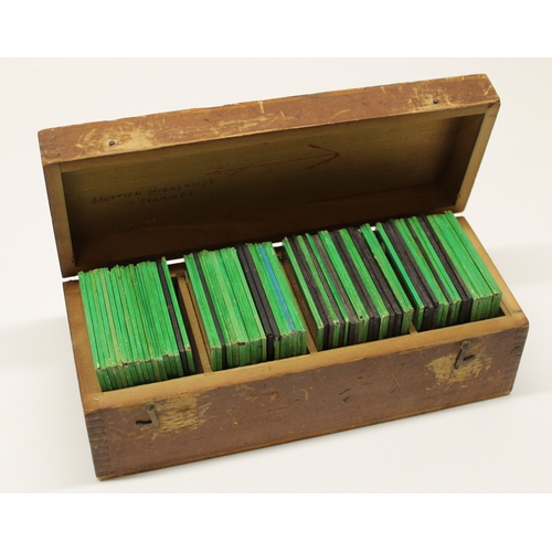 654 - Selection of early C20th diaspositive monochrome glass magic lantern slides, mainly topographicals o... 