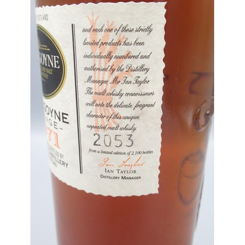 806 - Glengoyne Vintage 1971 No.2053 of 2100 bottles, Single Highland Malt Scotch Whisky, 70cl 48.5%vol in... 