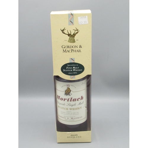 833 - Gordon & MacPhail Mortlach 15 year old Speyside Single Malt Whisky, 43%vol 70cl