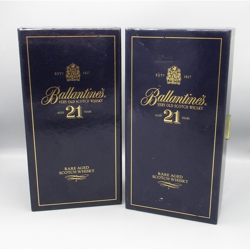 835 - Two Ballantines 21 year old Rare Aged Scotch Whisky, 43%vol 70cl