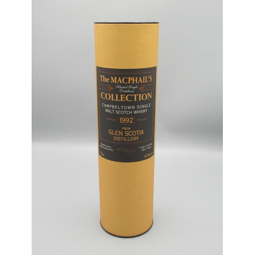 837 - The MacPhail's Collection 1992 Campbeltown Single Malt Scotch Whisky from Glen Scotia Distillery 43%... 