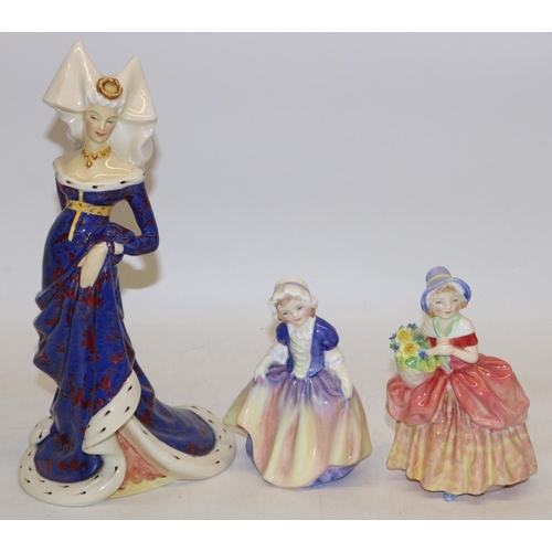 1374 - Three Royal Doulton figures: The Lady Anne Neville 1456-1485 HN2006; Cissie HN1811; and Dinky Do HN1... 