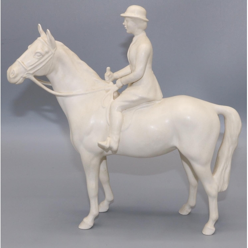 638 - Beswick figure of a Huntswoman No. 1730 in white matt/unglazed finish, H21.5cm