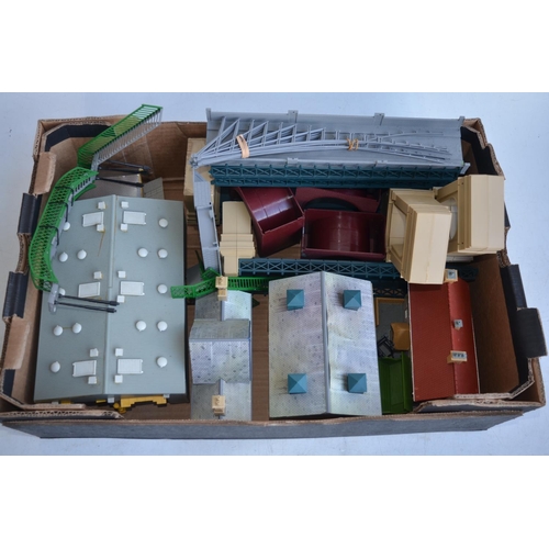 85 - Collection of OO gauge railway accessories, track, power controllers, buildings etc. 2 boxes