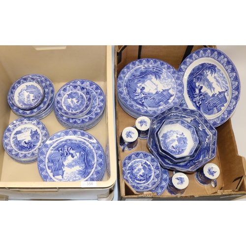 578 - Quantity of Cauldon Chariot pattern blue and white transfer printed dinner and tea ware, incl. plate... 