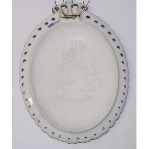 579 - Royal Copenhagen porcelain blue and white commemorative plaque, produced in connection with: King Ch... 