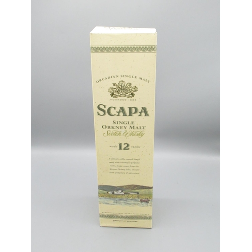 832A - Scapa 12 year old Single Orkney Malt Scotch Whiskey 40%vol 1 Litre