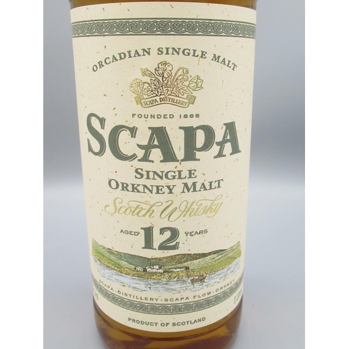 832A - Scapa 12 year old Single Orkney Malt Scotch Whiskey 40%vol 1 Litre